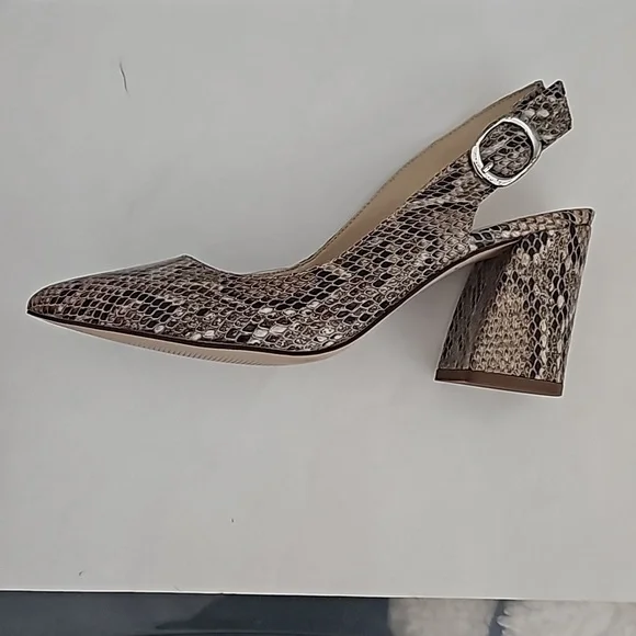 NWOT Sole Society Snakeskin Print Slingback - Picture 2 of 3